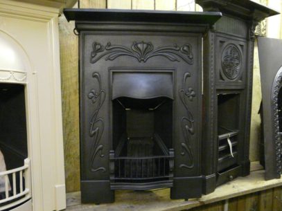 274-917 Art Nouveau Bedroom Fireplace