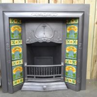 Art Nouveau Tiled Fireplace Insert 4651TI - Oldfireplaces