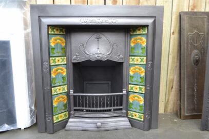 Art Nouveau Tiled Fireplace Insert 4651TI - Oldfireplaces