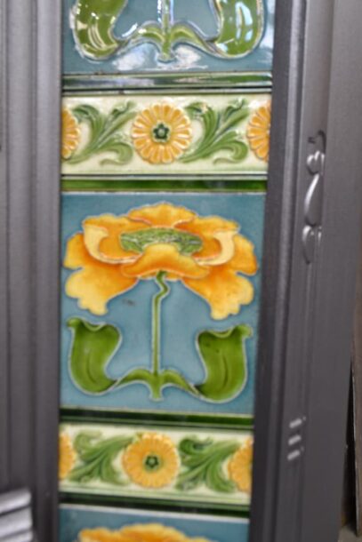 Art Nouveau Tiled Fireplace Insert 4651TI - Oldfireplaces