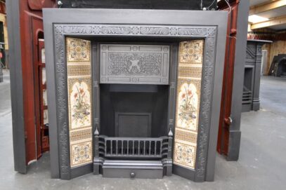 Antique Victorian Tiled Insert 4657TI - Oldfireplaces