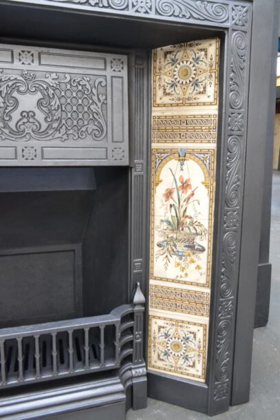 Antique Victorian Tiled Insert 4657TI - Oldfireplaces